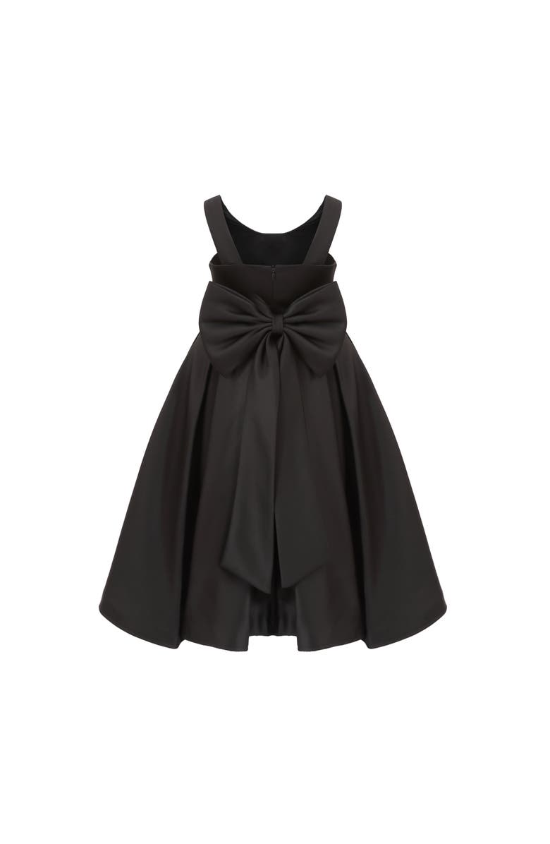 Tulleen Satin Bow-Back Dress, Alternate, color, Black