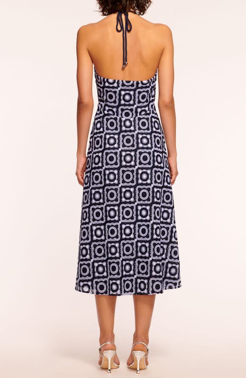 Ramy Brook Rebecca Halter Midi Dress In Spring Navy Crochet