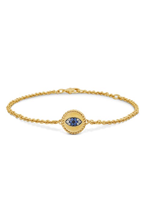 Cable Collectibles Diamond & Sapphire Evil Eye Bracelet