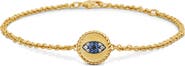 David Yurman Cable Collectibles Diamond & Sapphire Evil Eye Bracelet
