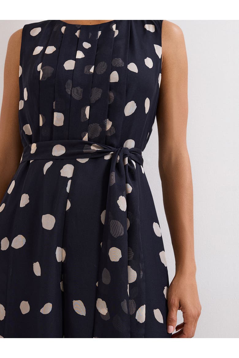 Maxine Spot Tie-Waist Maxi Jumpsuit, Alternate, color, Navy/Ivory