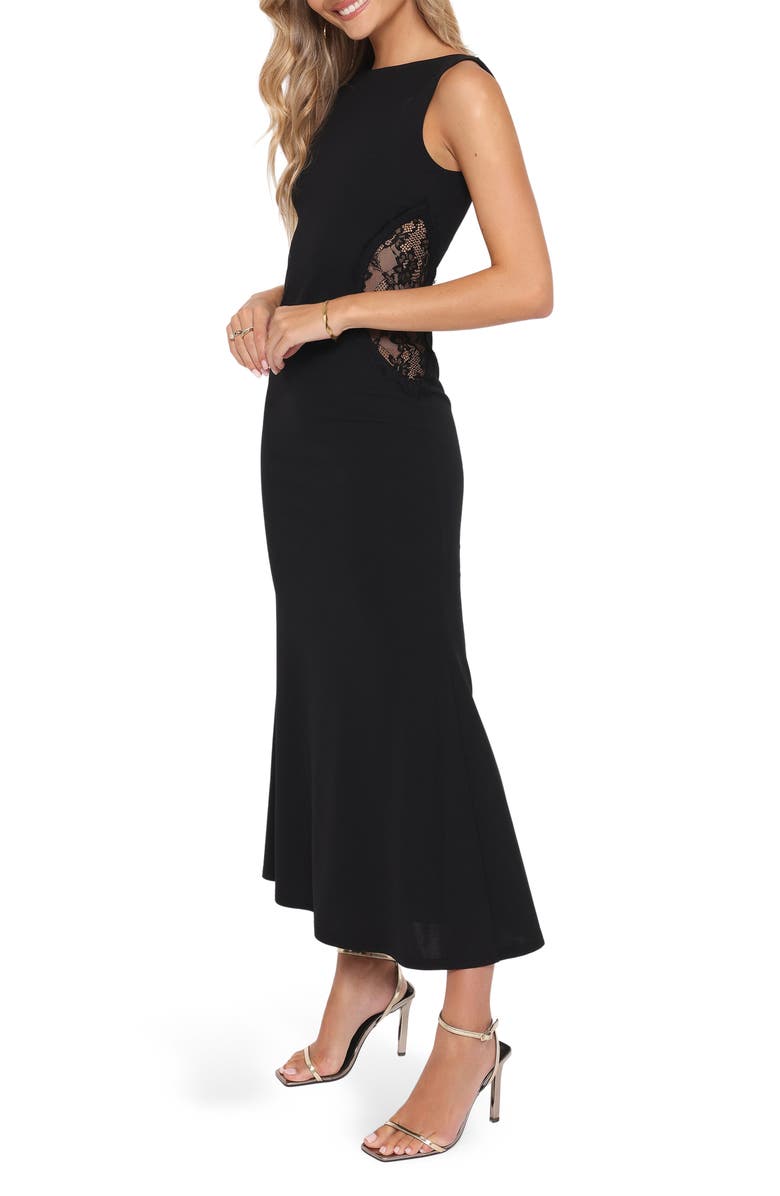 Petal & Pup Kadija Sleeveless Lace Trim Maxi Dress, Alternate, color, Black