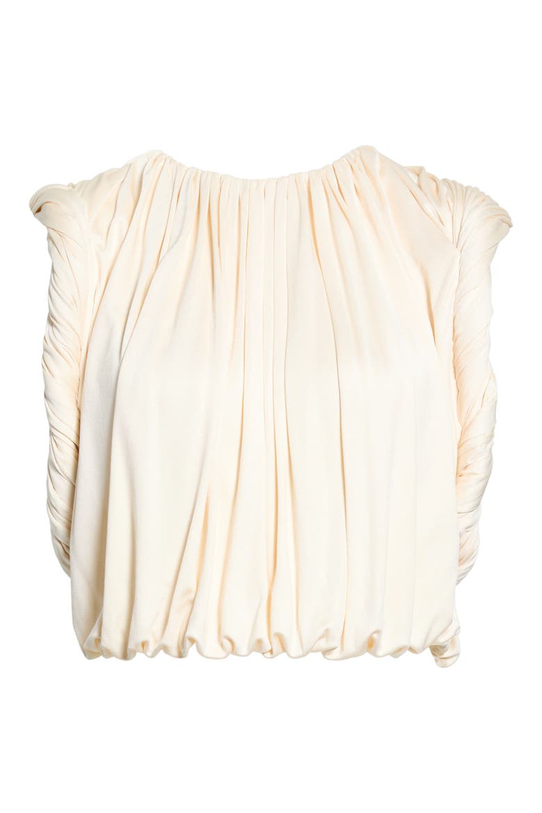 Effie Draped Silk Top, Main, color, BONE