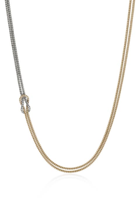 Love Knot Necklace, Gold, Sterling Silver, 3.6mm