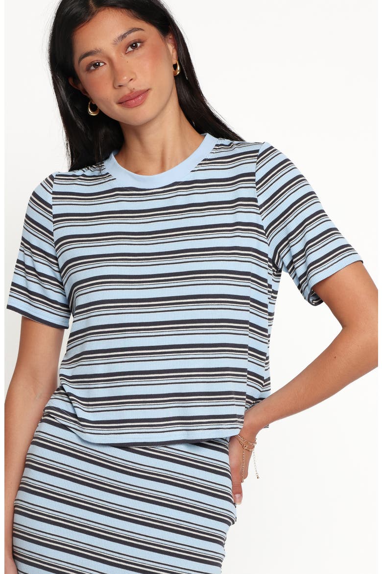 Bene T-Shirt & Maxi Skirt Set, Alternate, color, BLUE STRIPE