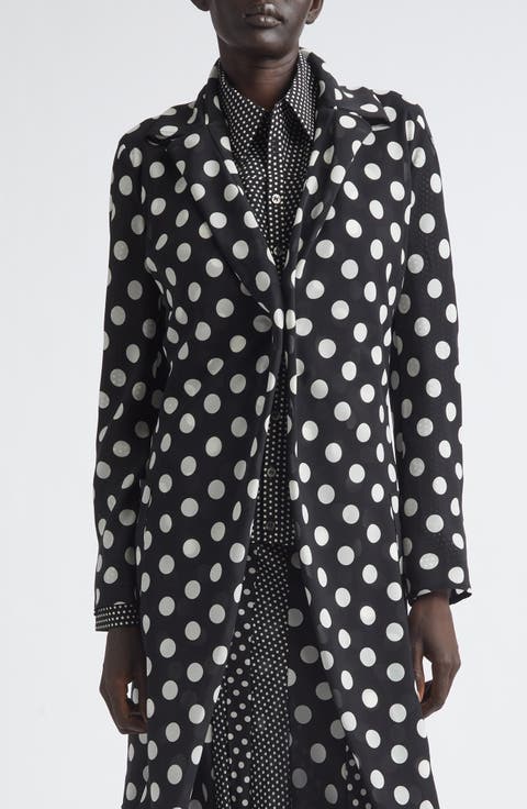 Polka Dot Georgette Cutaway Jacket