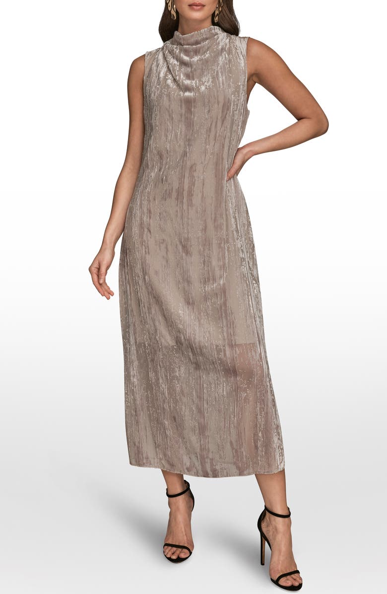 Donna Karan New York Burnout Sleeveless A-Line Maxi Dress, Main, color, Vapor