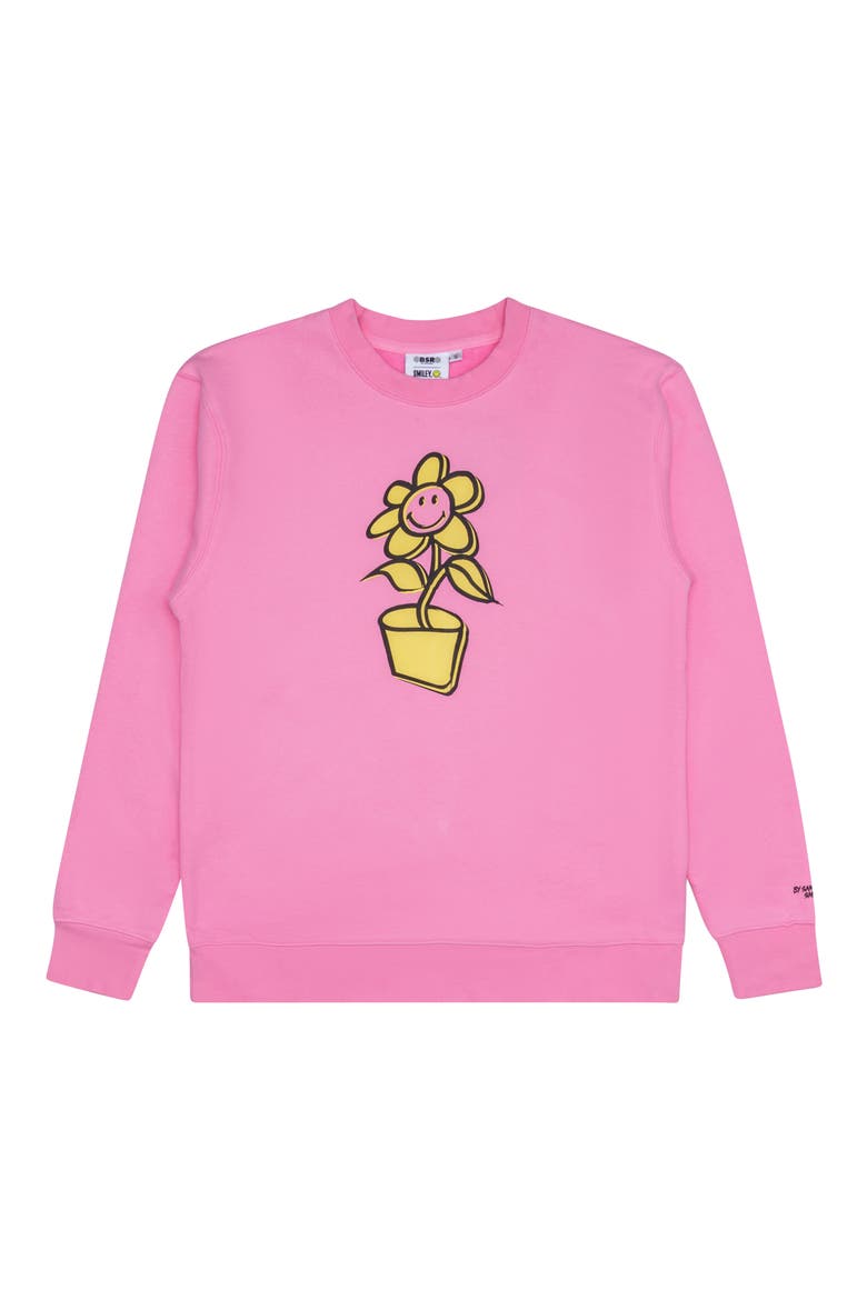 Smiley® x By Samii Ryan Growing Smiles Fleece Sweatshirt, Main, color, PINK