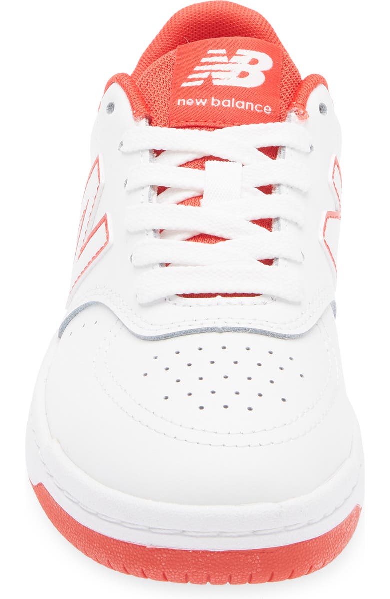 New Balance Kids' BB80 Sneaker, Alternate, color, White/ True Red