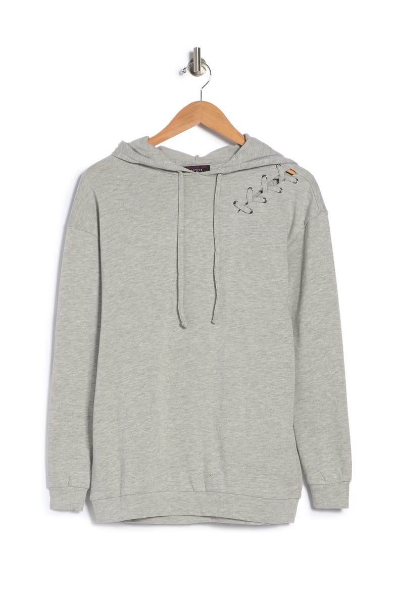 MATERIAL GIRL Lace Up Hoodie Pullover, Alternate, color, 