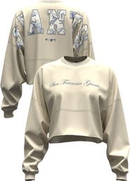 FANATICS Women's Fanatics Light Beige San Francisco Giants Spirit Floral Script Cropped Long-Sleeve T-Shirt