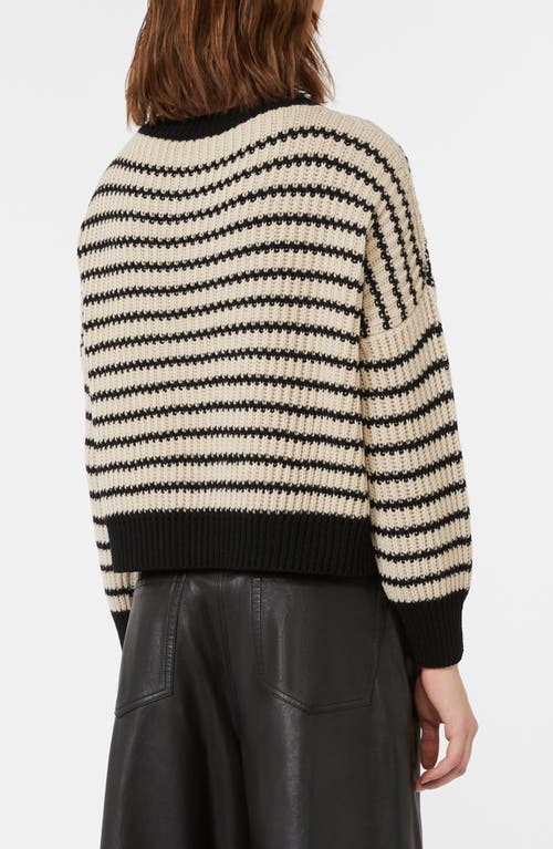 Weekend Max Mara Omens Beige Ezor Striped Wool Jumper In Neutral
