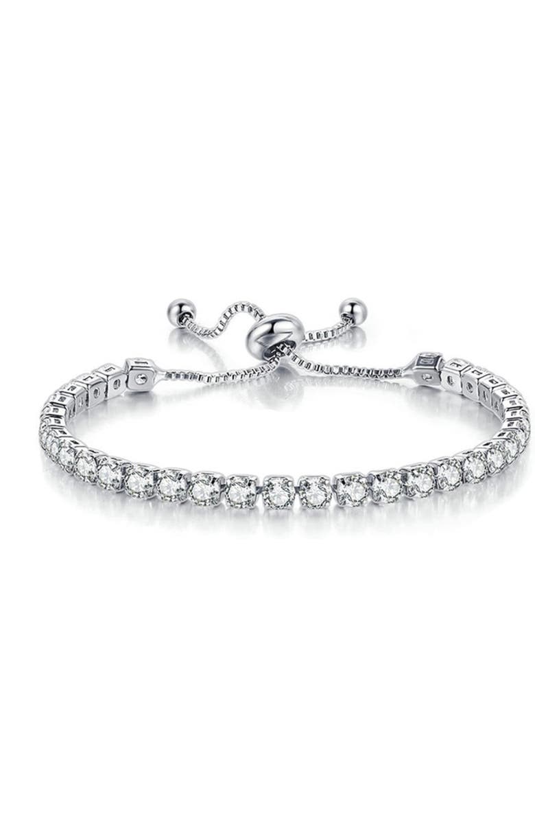 Donatello Gian Adjustable Tennis Bracelet, Main, color, Silver