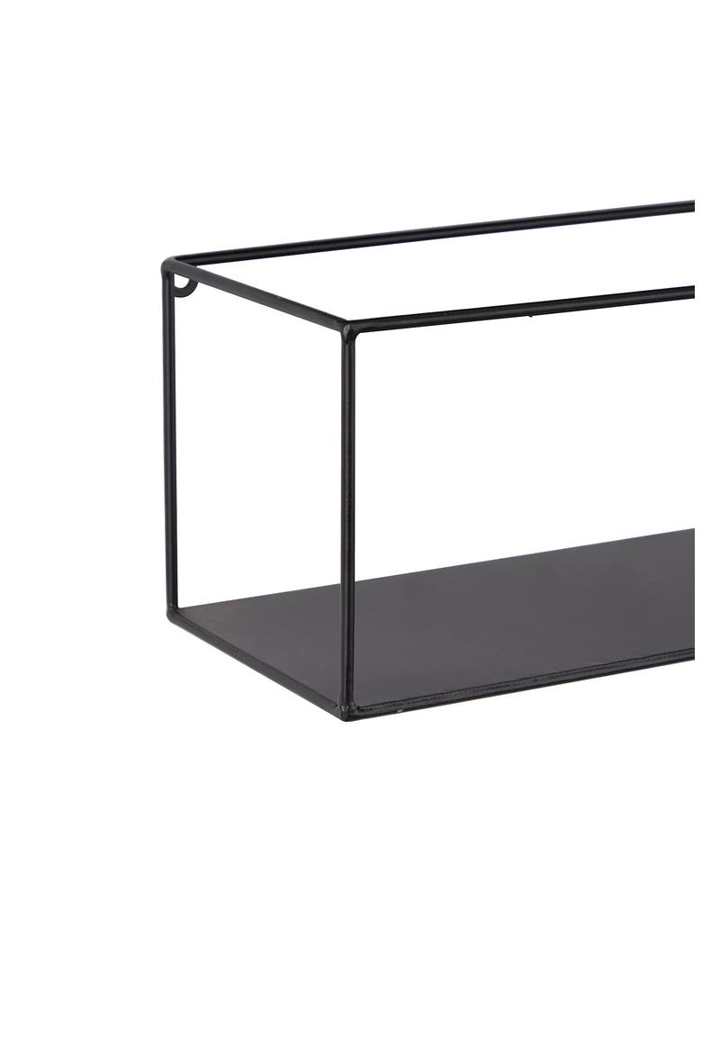 Black Metal Modern Wall Shelf - Set of 2, Alternate, color, BLACK