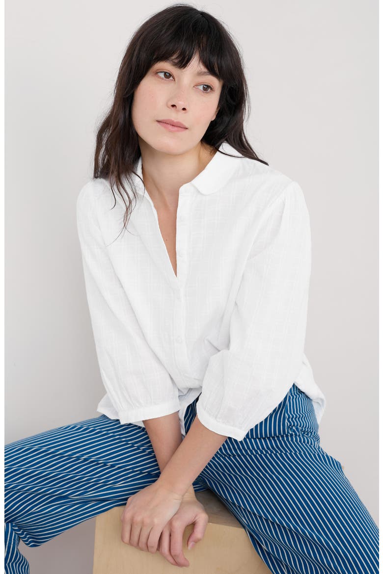 Hope Cottage Organic Cotton Button-Up Shirt, Alternate, color, SALT