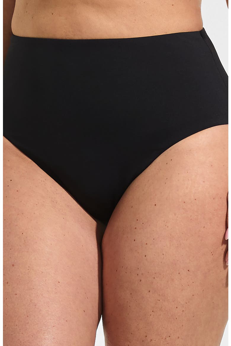 Cheeky High Waisted Bikini Bottoms, Main, color, Black