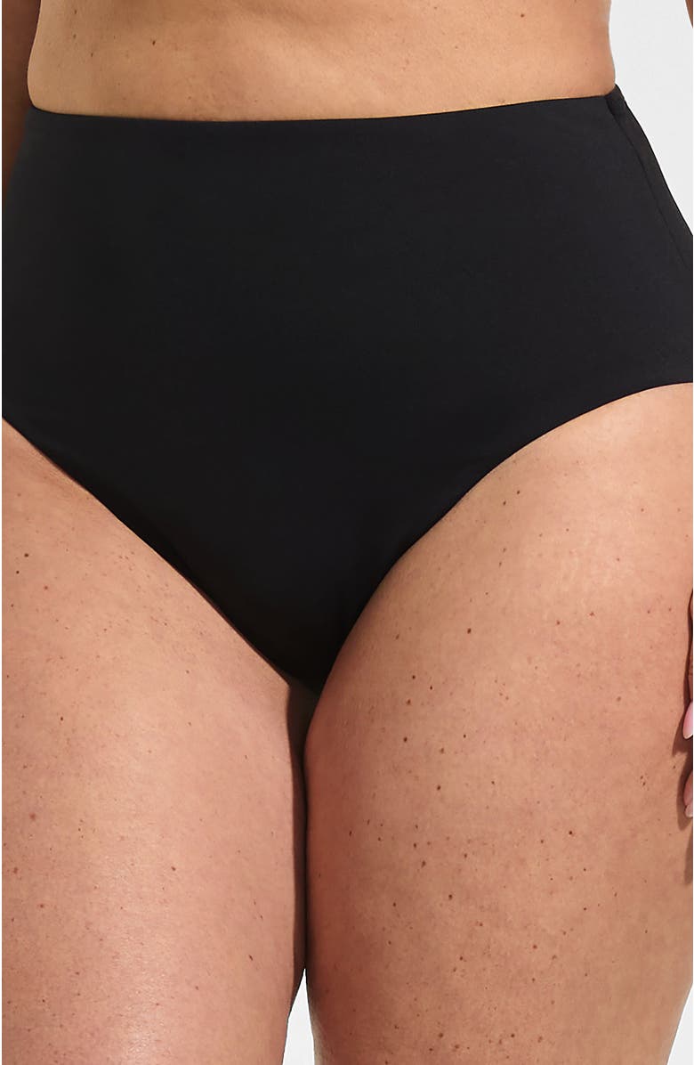 Lands' End Cheeky High Waisted Bikini Bottoms, Main, color, Black