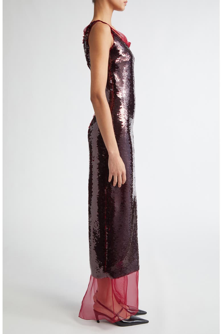 Nehemia Sequin Column Dress, Alternate, color, BURGUNDY