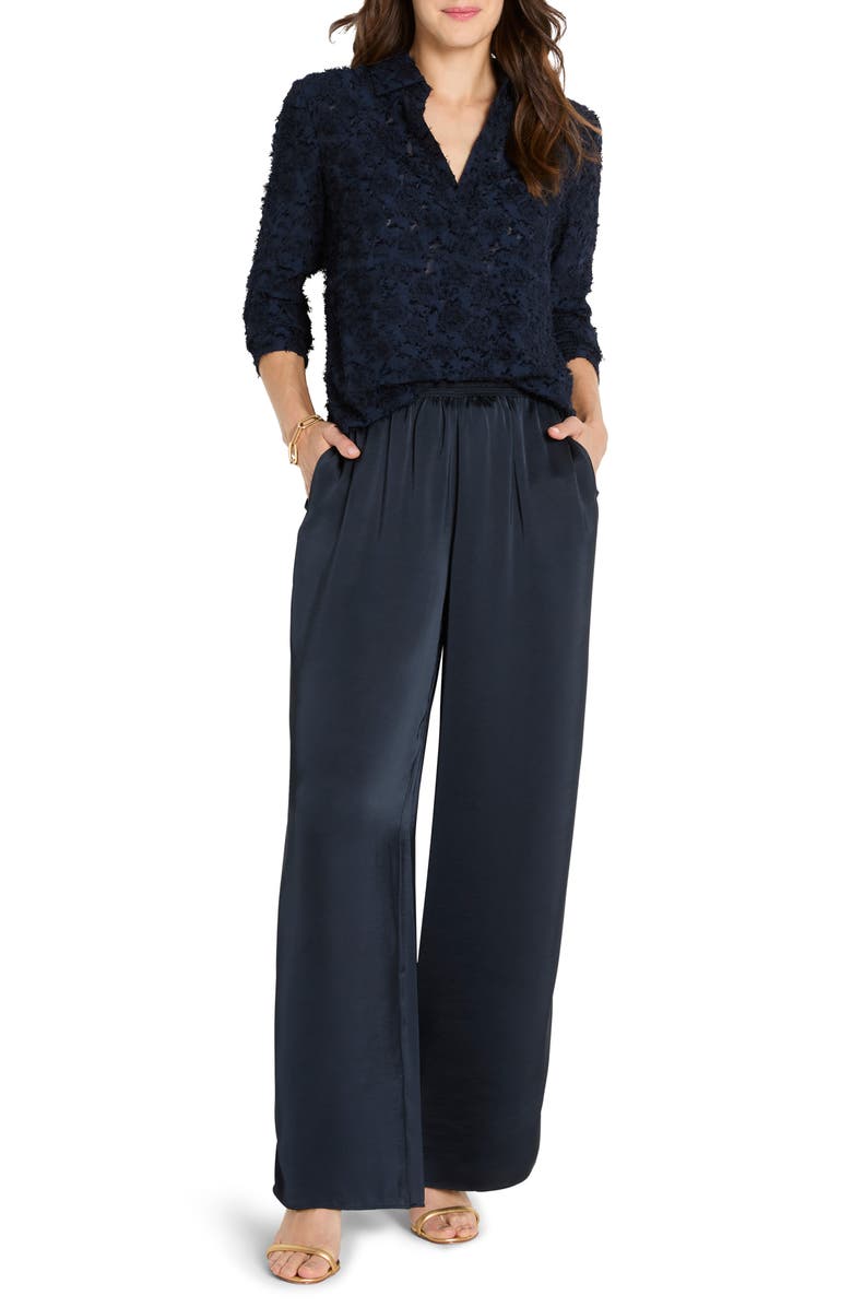 NIC+ZOE Any Occasion Jacquard Top, Alternate, color, Dark Indigo