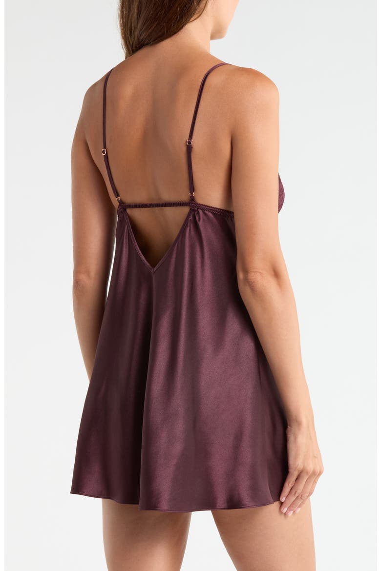 Maddie Satin Chemise, Alternate, color, CHOCOLATE