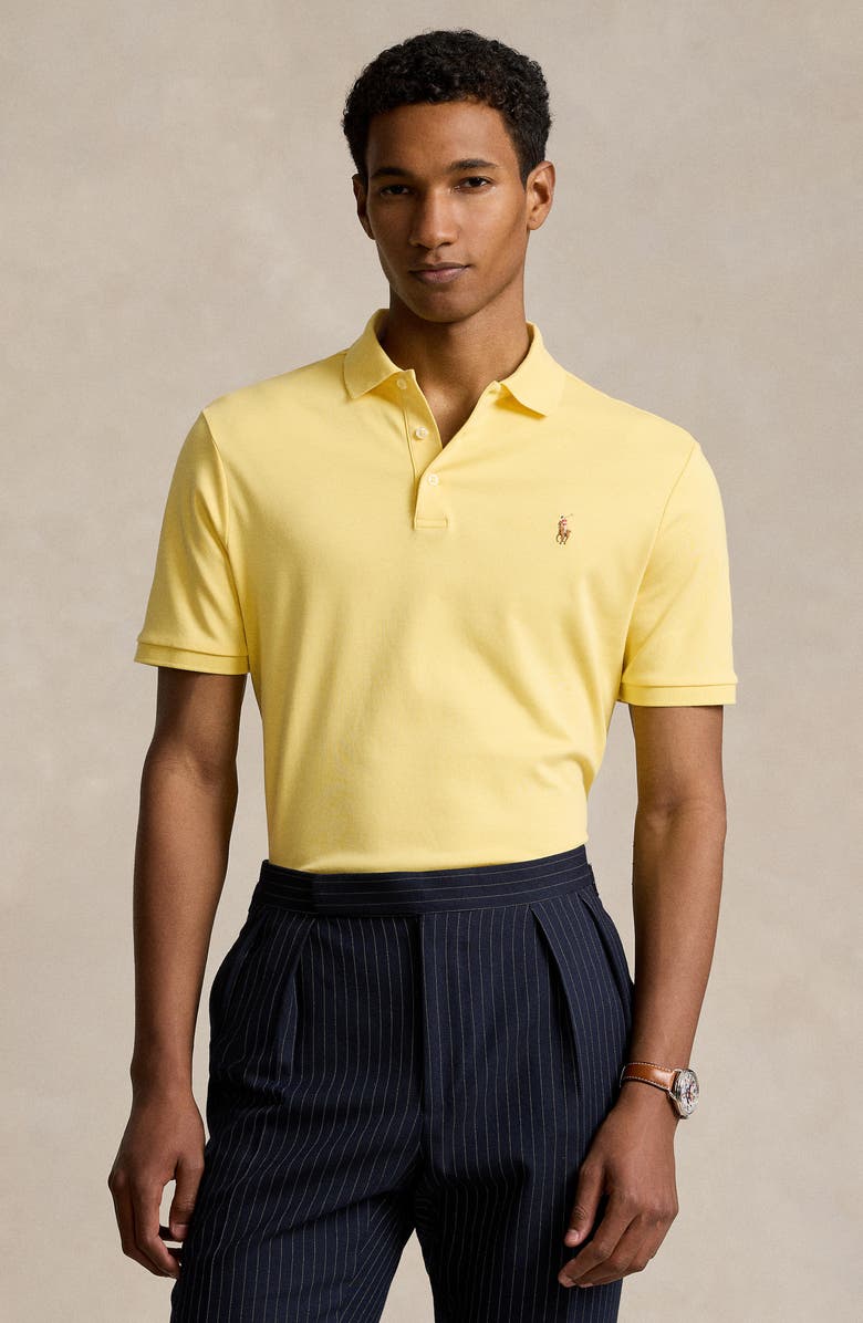 Polo Ralph Lauren Classic Fit Solid Yellow Cotton Jersey Polo, Alternate, color, 