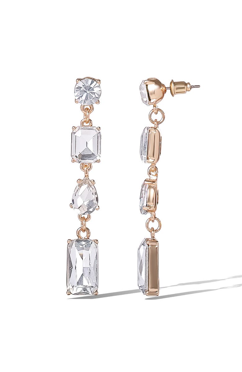Jessica Simpson Crystal Cascade Statement Earrings, Alternate, color, Gold