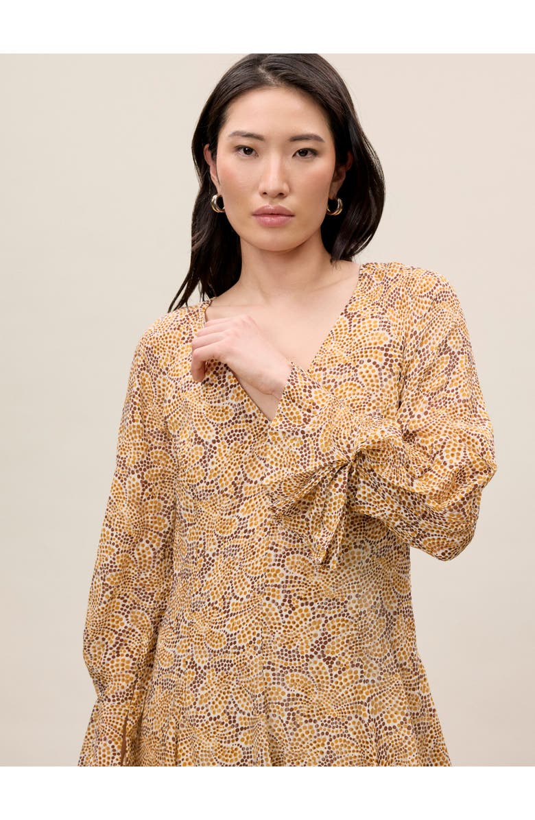 Rebecca Taylor Silk Burnout Check Godet Dress, Alternate, color, Speckled Fleur