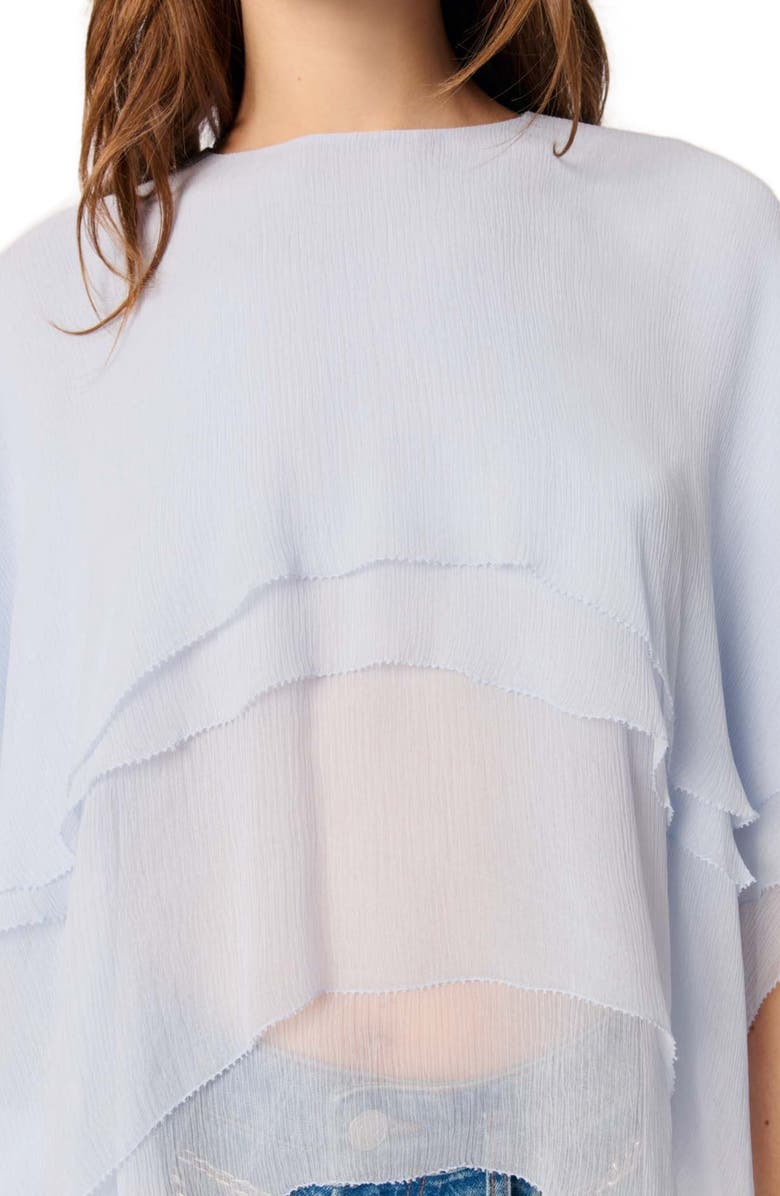 maje Ruffled chiffon top, Alternate, color,