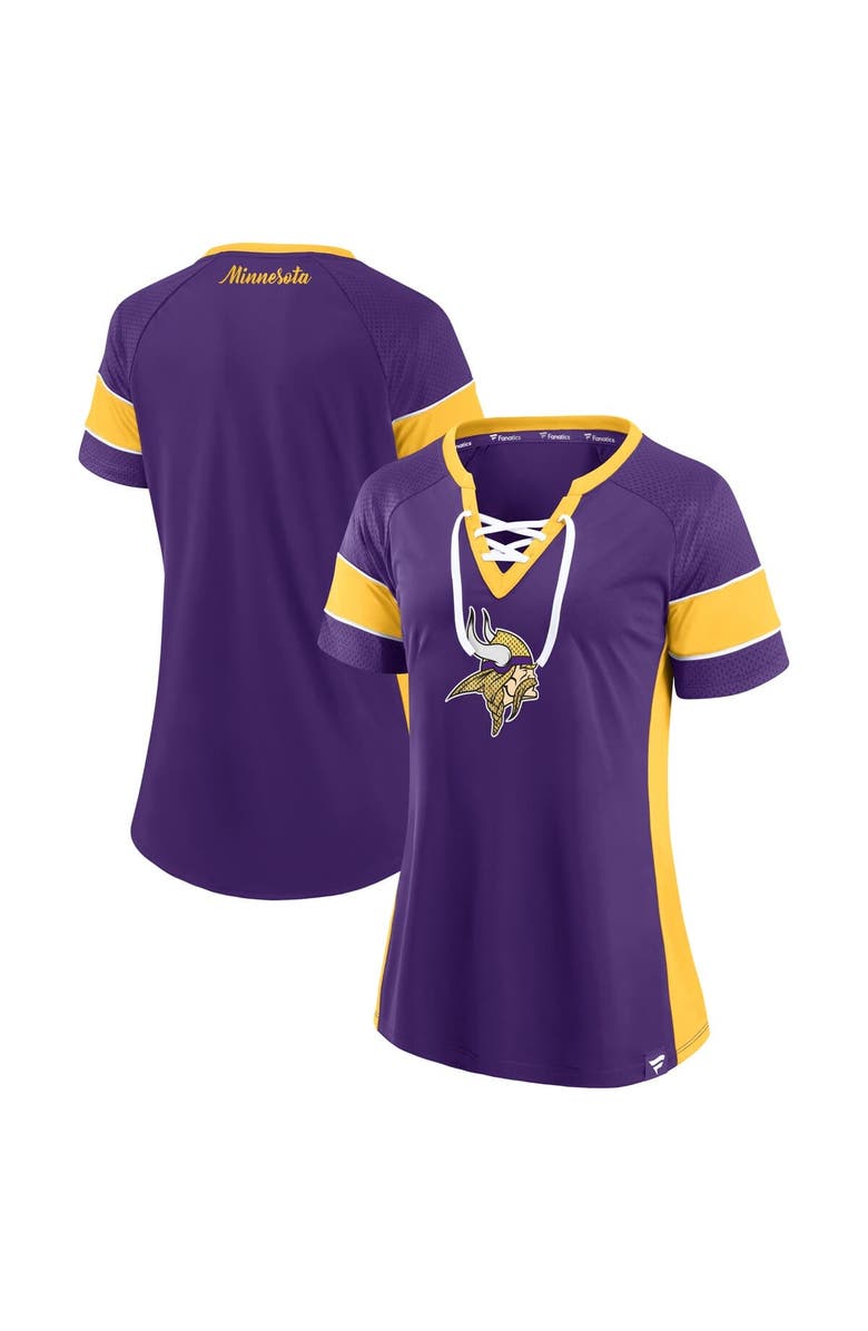 FANATICS Women's Fanatics Purple Minnesota Vikings Athena Lace-Up Top, Alternate, color,