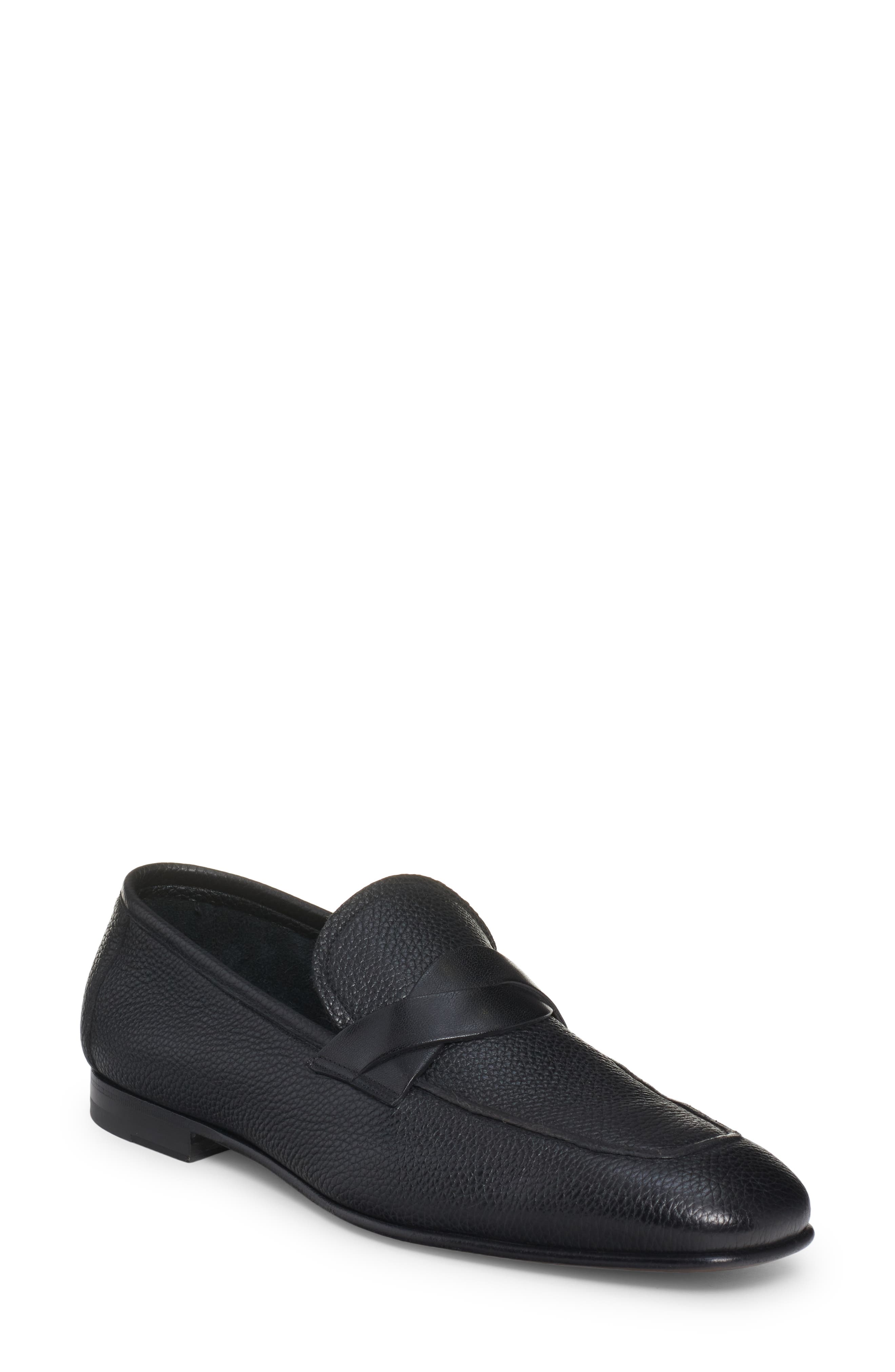 TOM FORD Large Grain Leather Loafer, Main, color, 
