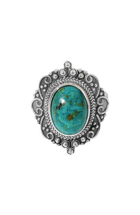 Chrysocolla Silver Plated Ring