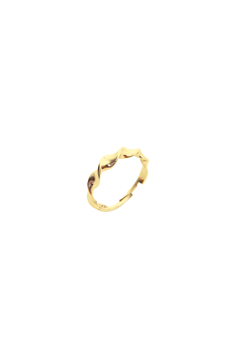 Helical Sterling Silver Ring Lightly Twisted Ring, Main, color, Gold
