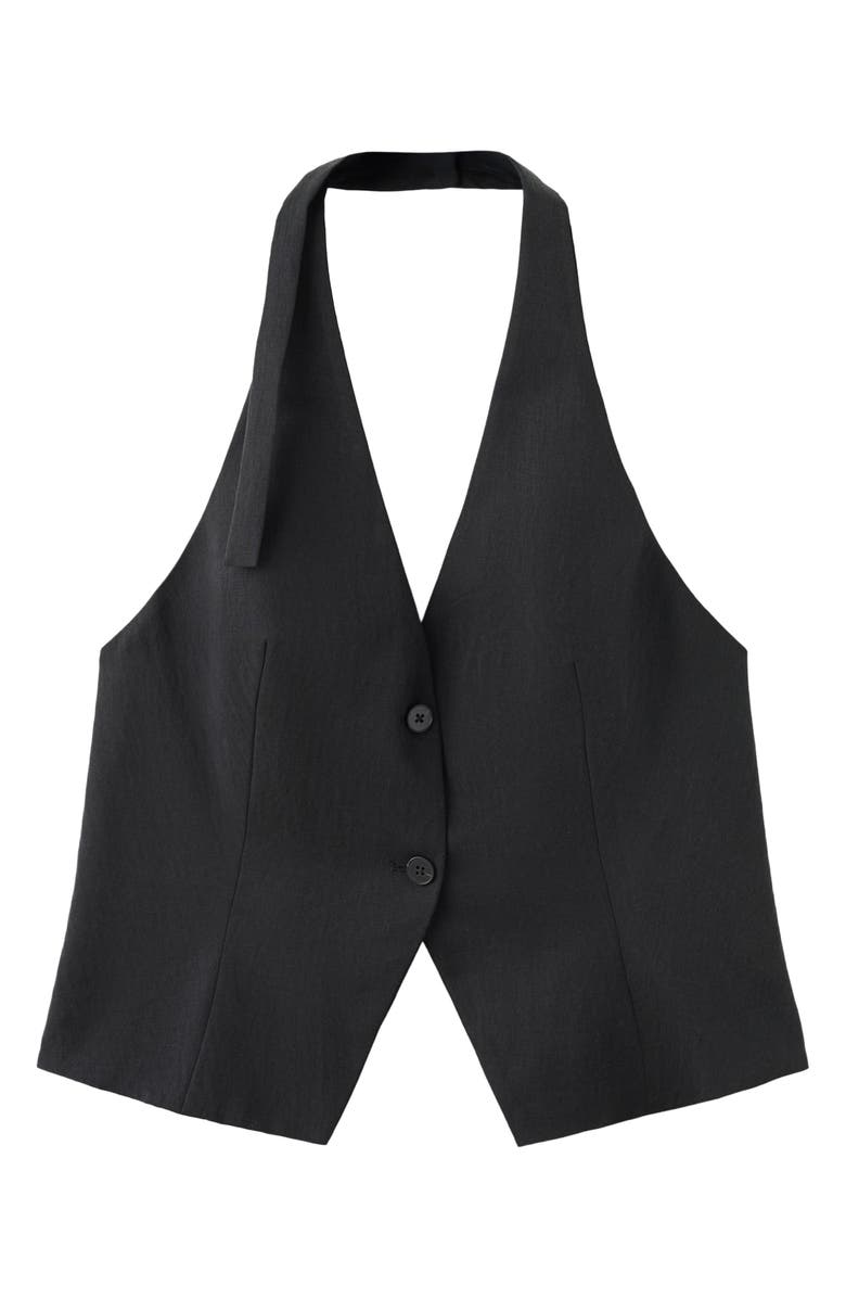 MANGO Halter Crop Vest, Alternate, color, Black
