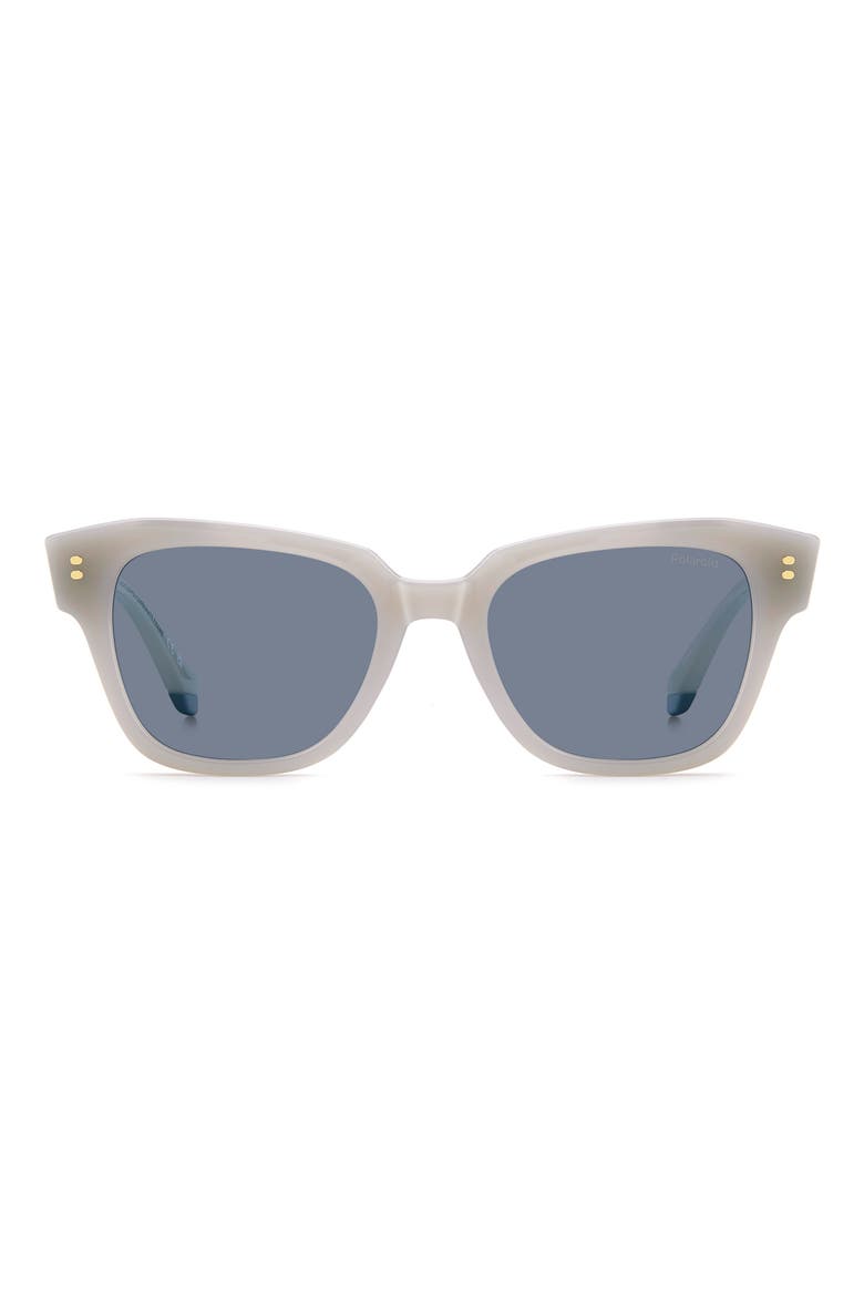 51mm Polarized Cat Eye Sunglasses, Alternate, color, WHITE/ BLUE PZ