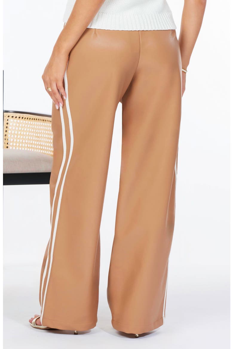 Faux Leather Track Pant, Alternate, color, Caramel