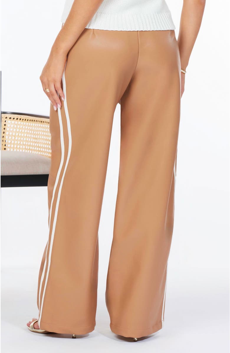 Bishop + Young Faux Leather Track Pant, Alternate, color, Caramel