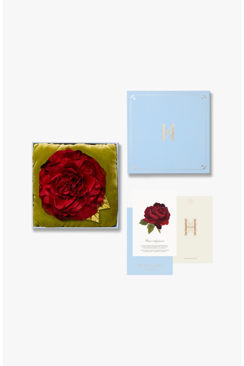 The Large Red Rose Floral Brooch, Alternate, color, Red