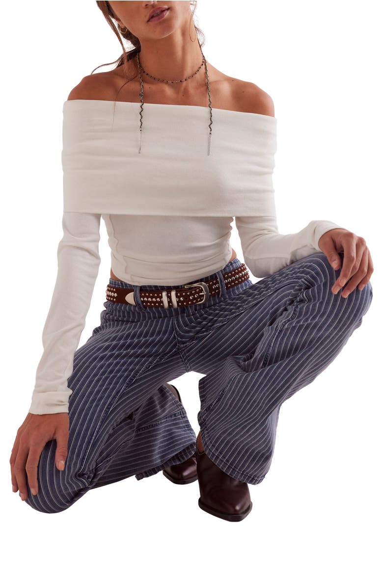 Level Up Stripe Side Slit Bootcut Jeans, Alternate, color, FADED RAILROAD