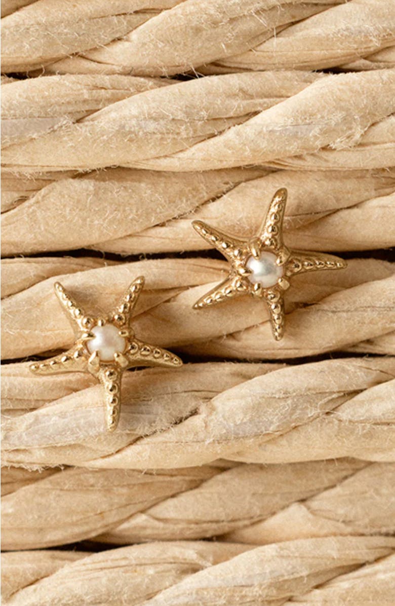 MADE BY MARY Starfish Stud Earrings, Alternate, color, Gold Vermeil