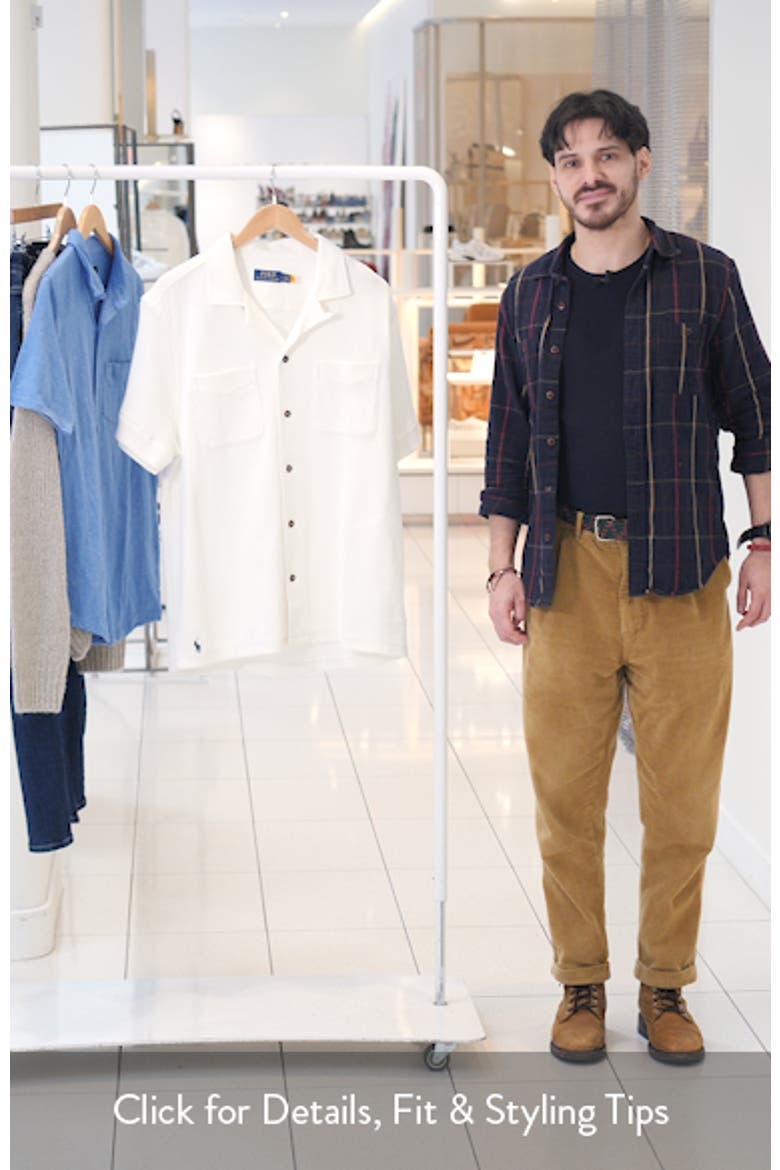 Waffle Knit Cotton & Linen Camp Shirt video