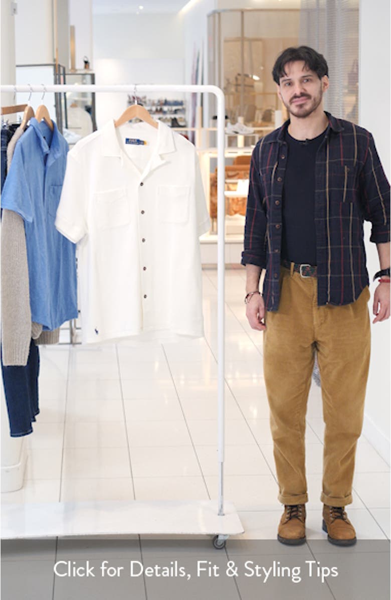 Waffle Knit Cotton & Linen Camp Shirt, sales video thumbnail