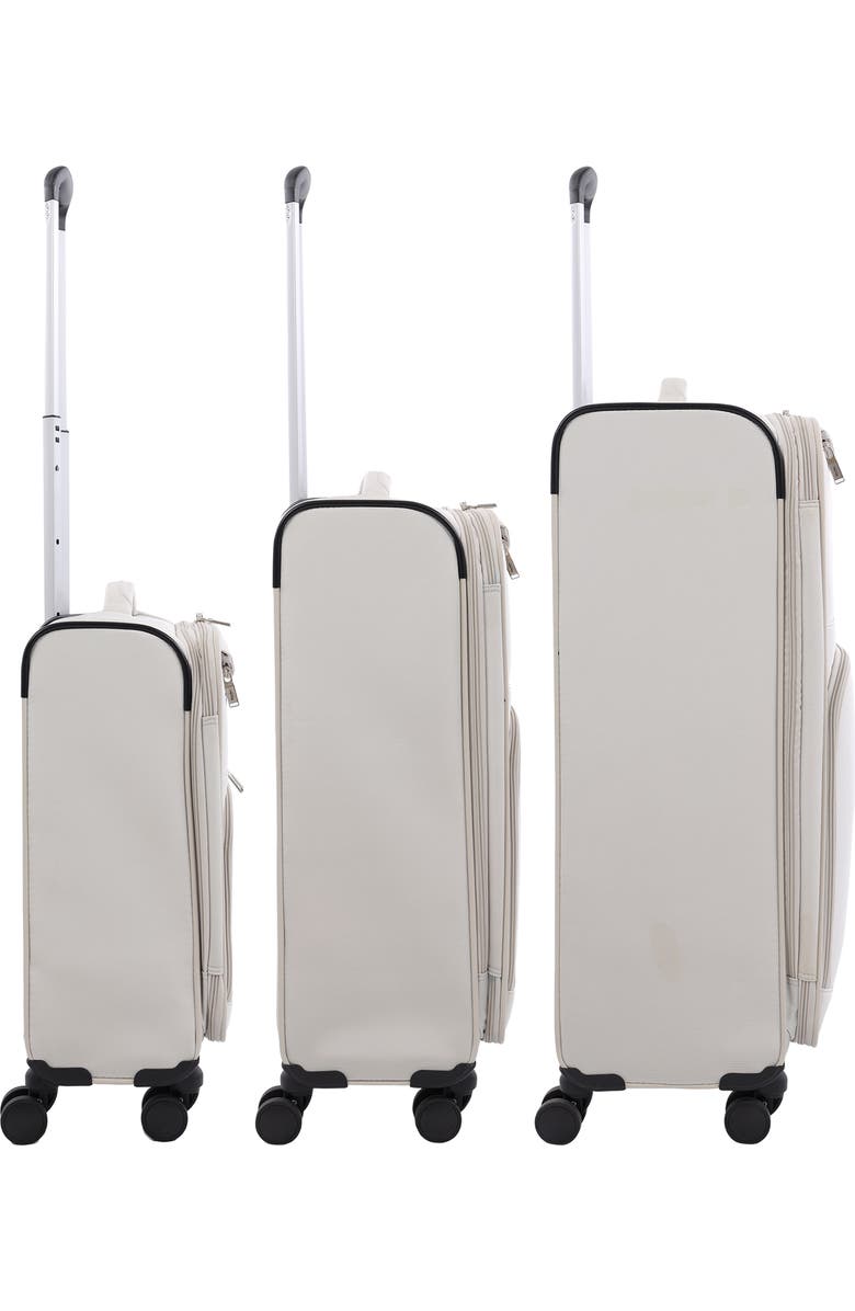 MARTHA STEWART 3-Piece Softside Luggage Set - 22" Carry-On, 27" Medium, 31" Large - 8 Spinner Wheels, Expandable Softshell, Alternate, color, Light Grey