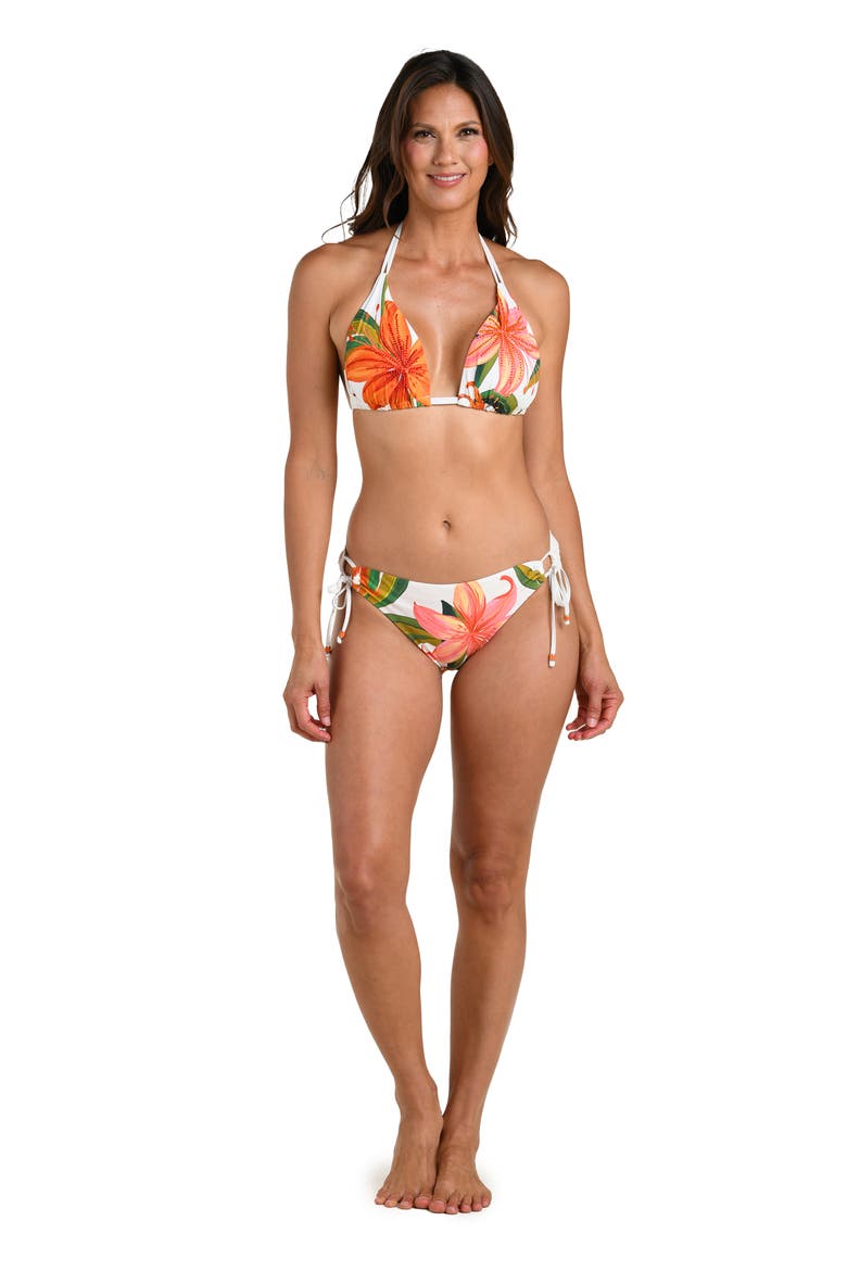 Jungle Blossoms Halter Bikini Top, Alternate, color, IVORY MULTI