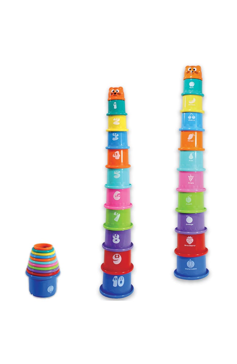 Nothing But Fun Toys Tower of Fun Stacking Cups, 10 Pieces, 6 Mo+, Alternate, color,