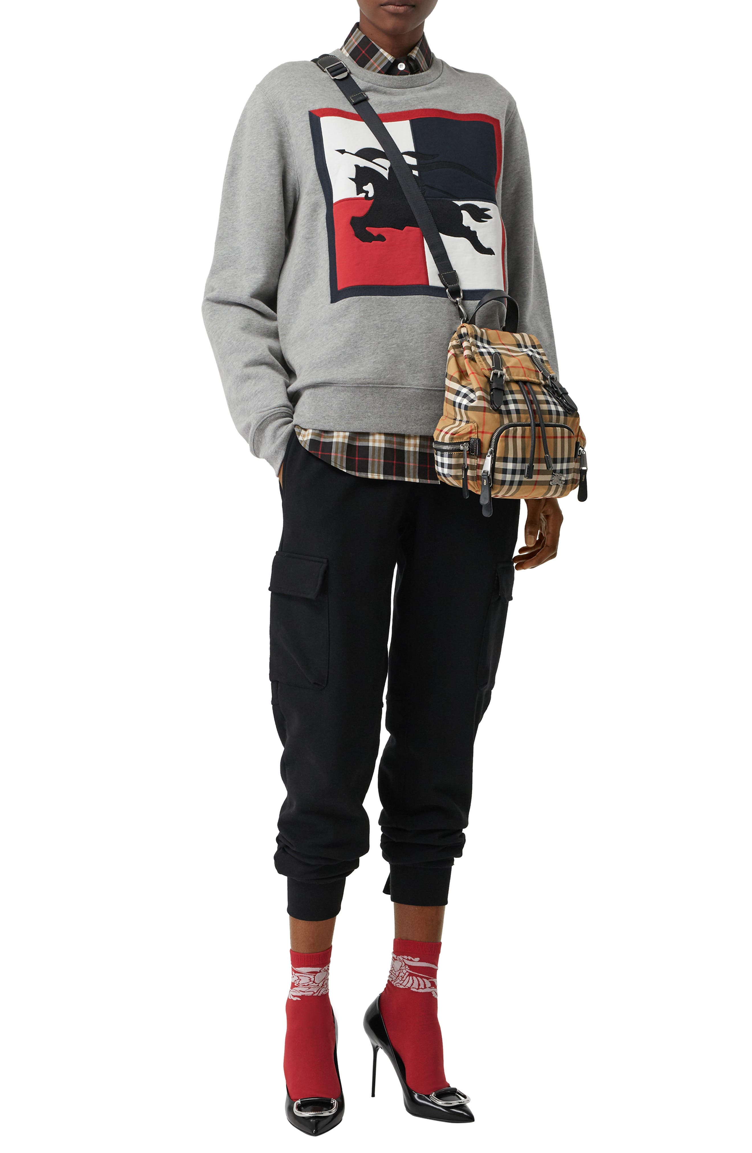 Burberry Small Rucksack Vintage Check Nylon Backpack, Alternate, color, 