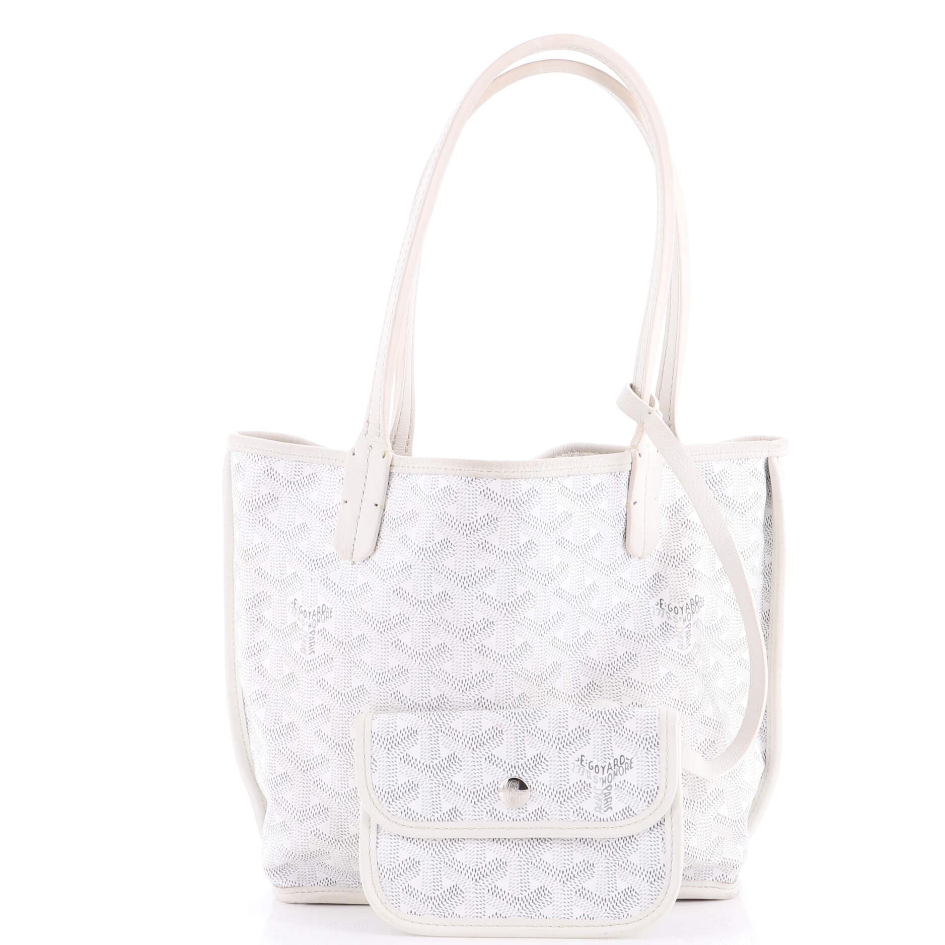 Anjou Reversible Tote Coated Canvas Mini, Alternate, color, White