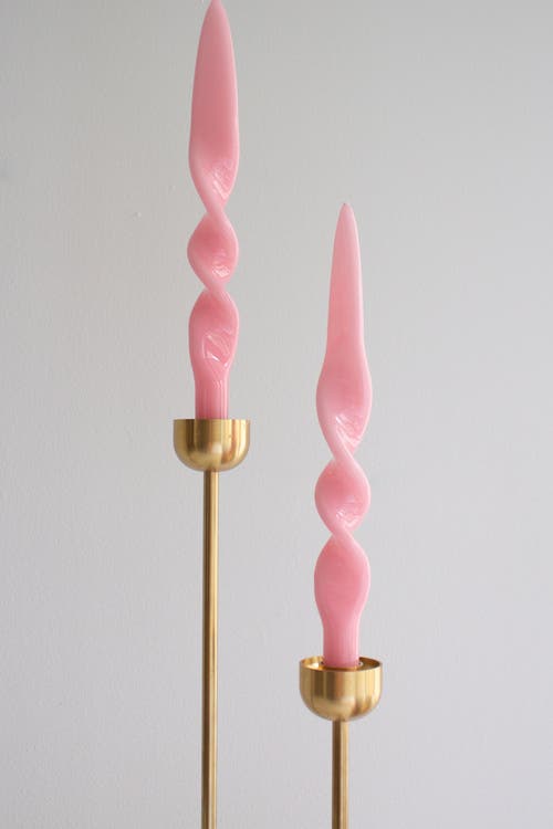Parma Tile Taper Candle Set In Pink
