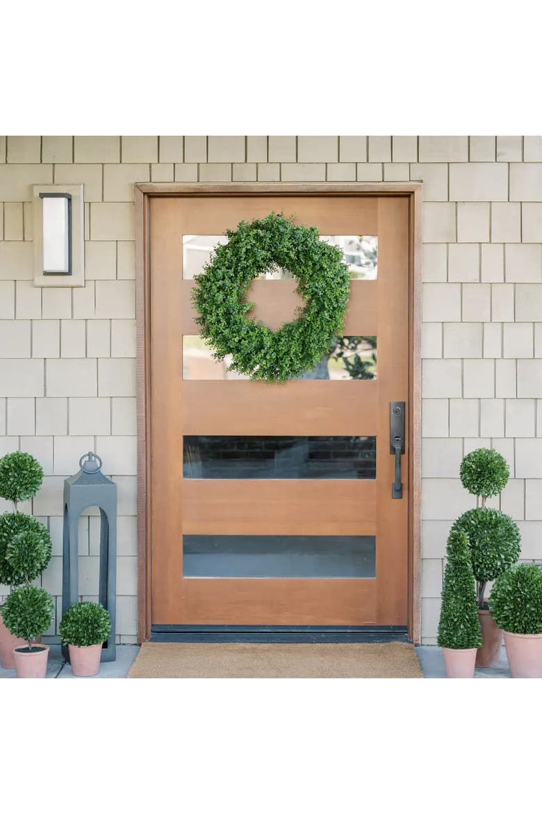 30" Artificial Boxwood Wreath by CG Hunter, Alternate, color, Green