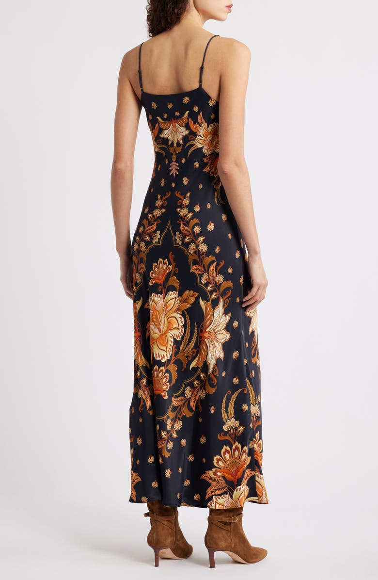 FARM Rio Majestic Garden Slip Maxi Dress, Alternate, color, Black