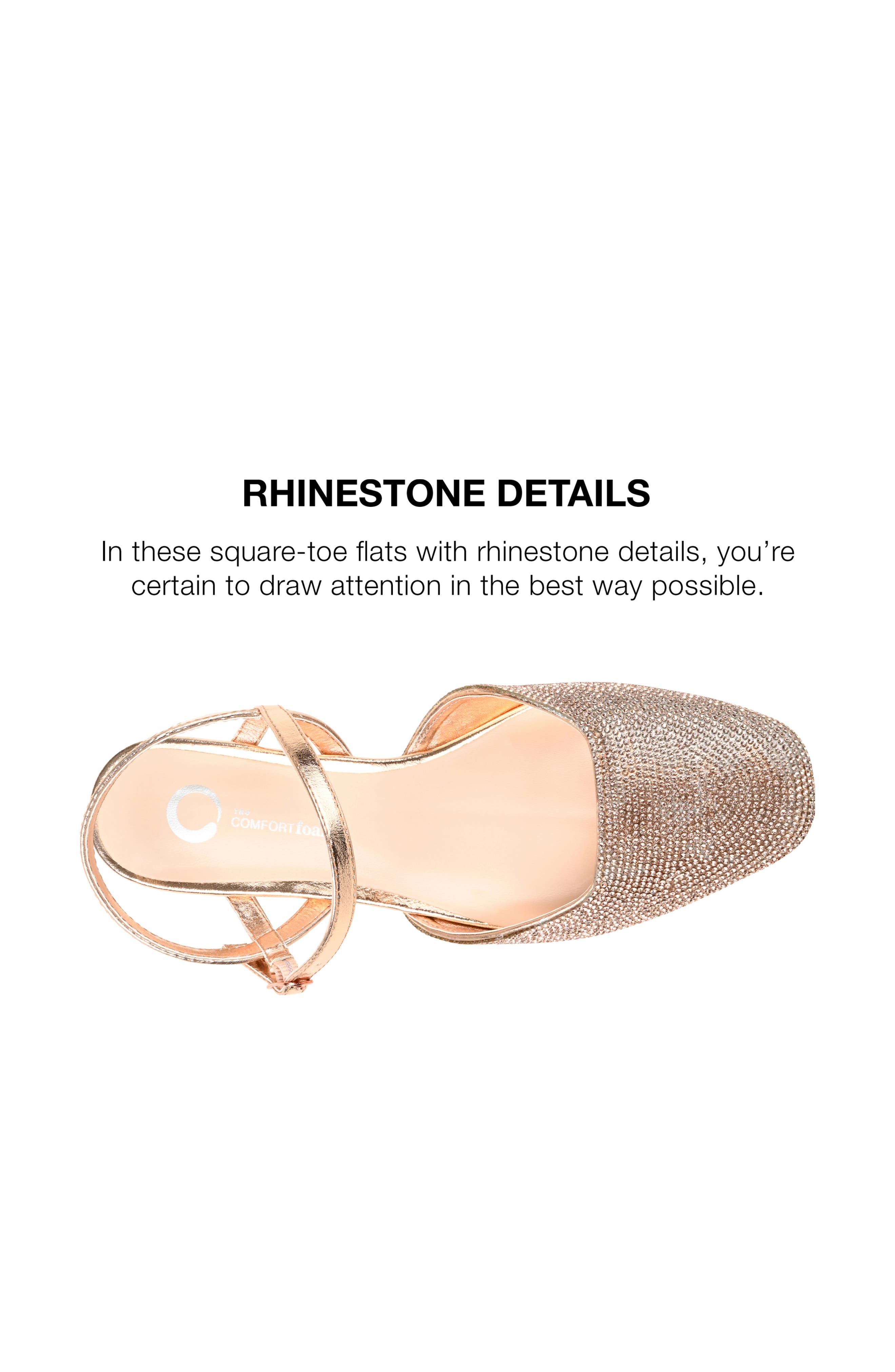 Nysha Rhinestone Embellished Flat, Alternate, color, BRONZE